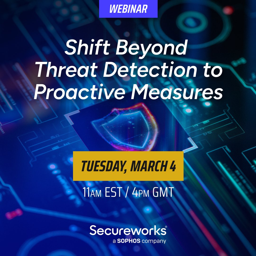Register for our webinar on March 4, 2025, at 11 AM EST / 4 PM GMT. 

Speakers from Secureworks and <a href="/QKS_Group/">QKS Group</a> will cover how #MDR can evolve from detection to proactive risk mitigation and AI's role in strengthening threat response.

Learn how to join: bit.ly/4hINDEn