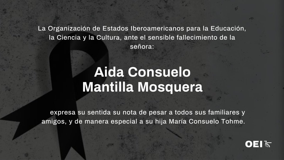 La Organización de Estados Iberoamericanos, oficina de Ecuador, expresa su más sentido pésame a la familia y allegados, especialmente a su hija, María Consuelo Tohme, directora de <a href="/arteducarte/">Arteducarte_ec</a>.
