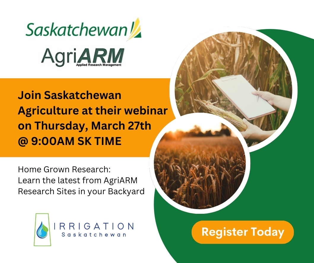 Join #Saskatchewan #Agriculture at their webinar on Thursday, March 27th @ 9:00am SK time, to learn about exciting research highlights from each of Saskatchewan’s eight Agriculture Applied #Research Management (AgriARM) sites.

Register here:
register.gotowebinar.com/register/44593…