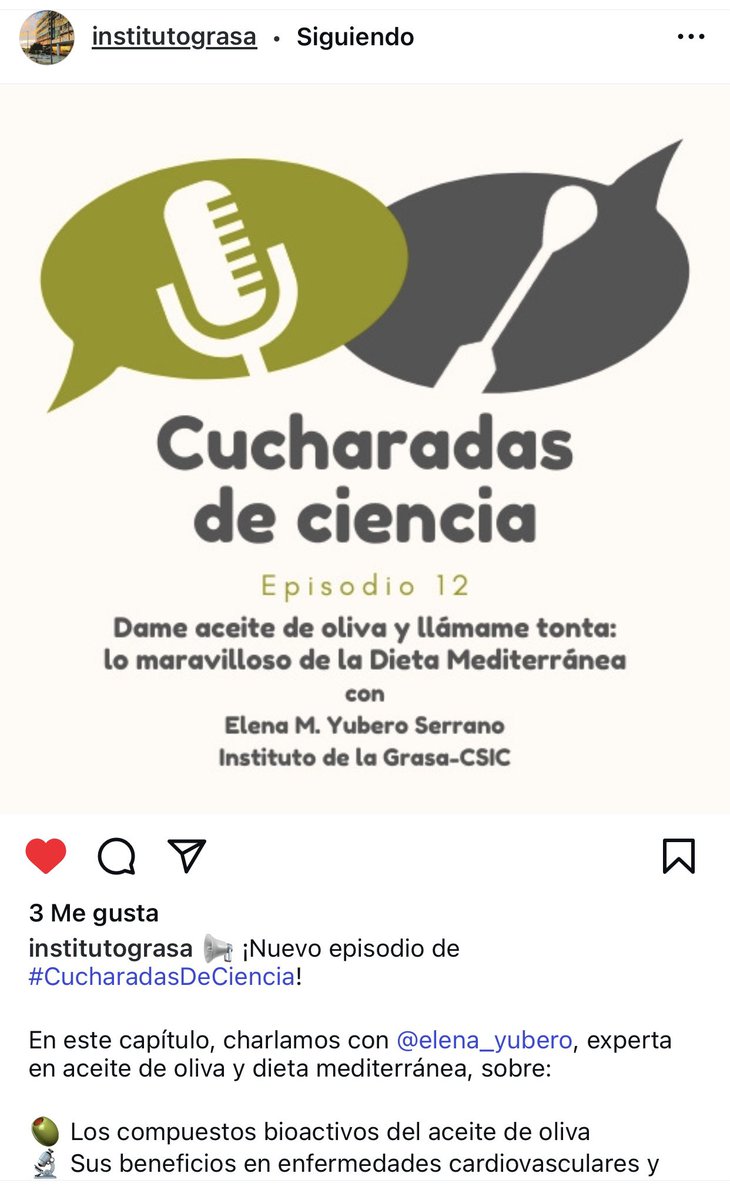 Elena Yubero Serrano (@elenam_yubero) on Twitter photo Dame aceite de oliva y llámame tonta: lo maravilloso de la dieta Mediterránea 👇🏻🔔‼️<a href="/institutograsa/">Instituto de la Grasa-CSIC</a> <a href="/Malnutridos/">Javier S. Perona</a> #CucharadasDeCiencia Dame aceite de oliva y llámame tonta: lo maravilloso de la dieta Mediterránea 👇🏻🔔‼️<a href="/institutograsa/">Instituto de la Grasa-CSIC</a> <a href="/Malnutridos/">Javier S. Perona</a> #CucharadasDeCiencia