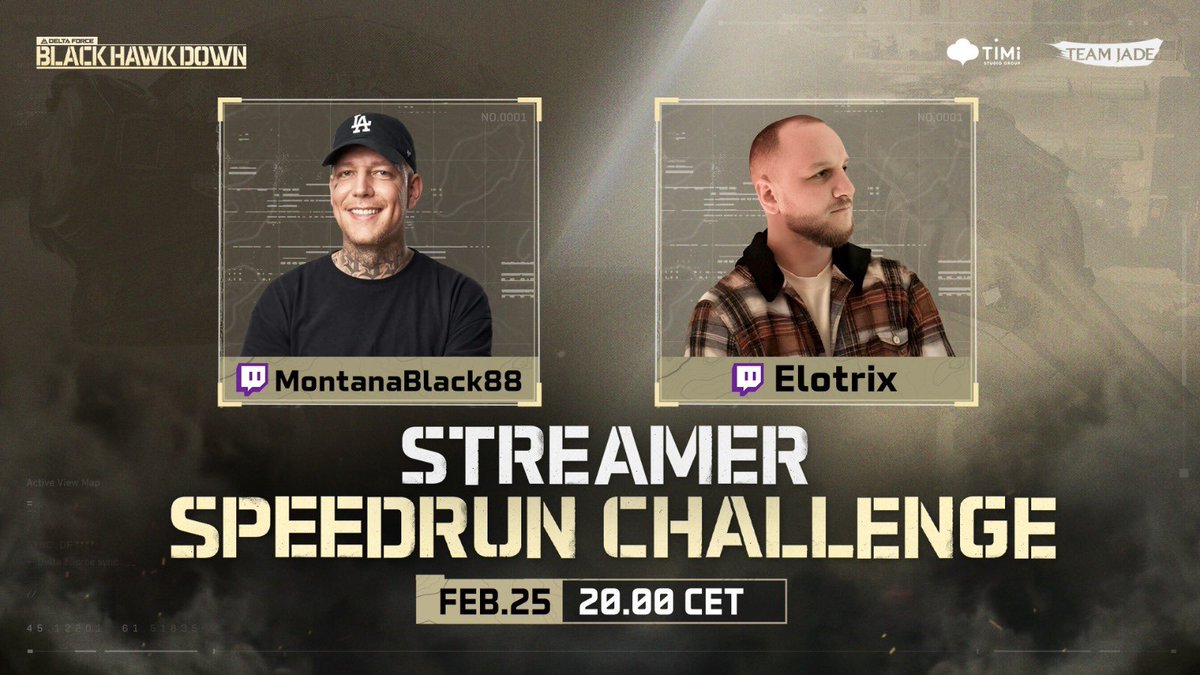 GetOnMyLvL (@montanablack) on Twitter photo Abmarsch! Heute greifen wir mit Elotrix live die Black Hawk Down Kampange an, ab 20 Uhr !
<a href="/DeltaForce_Game/">Delta Force Game</a>
Twitch.tv/montanablack88
Ready up, Delta Force ist Free-to-play auch das Black Hawk Down dlc), also checkt es aus, ihr könnt nur gewinnen.
bit.ly/dfpartnermonta… Abmarsch! Heute greifen wir mit Elotrix live die Black Hawk Down Kampange an, ab 20 Uhr !
<a href="/DeltaForce_Game/">Delta Force Game</a>
Twitch.tv/montanablack88
Ready up, Delta Force ist Free-to-play auch das Black Hawk Down dlc), also checkt es aus, ihr könnt nur gewinnen.
bit.ly/dfpartnermonta…