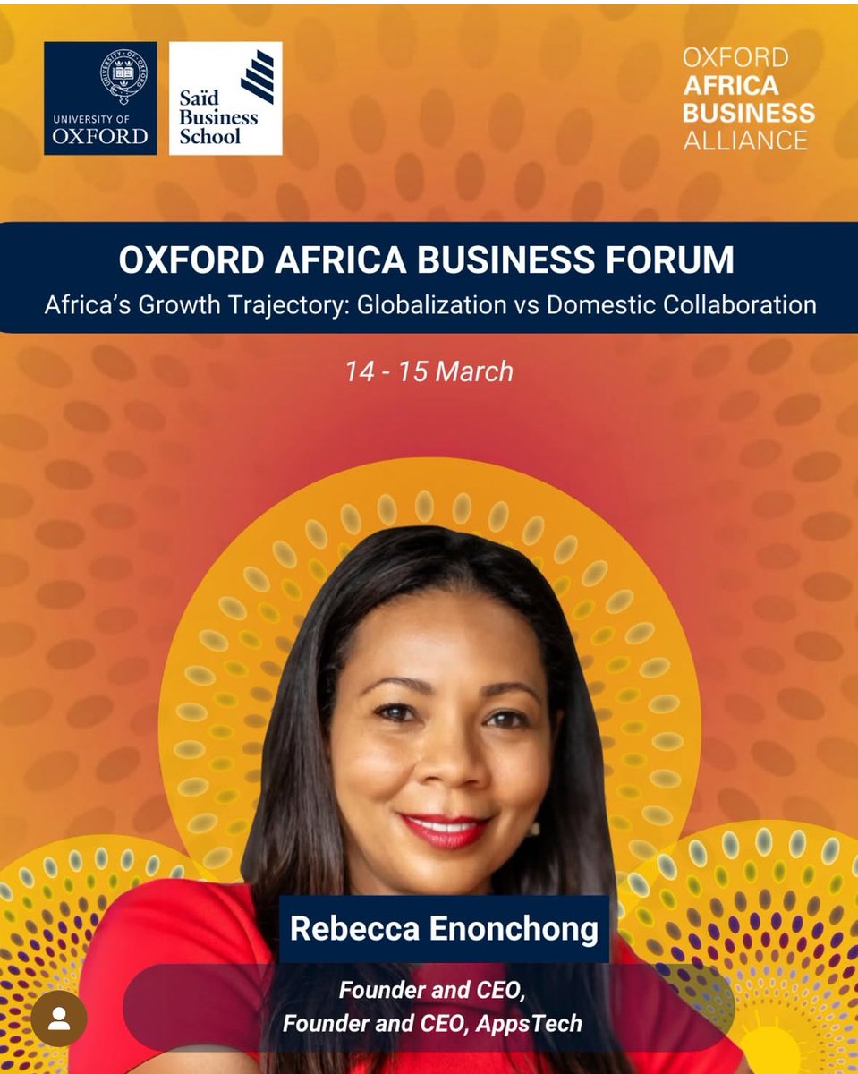 Look at who will speak at the Oxford Africa Forum🎉. 
Cc <a href="/africatechie/">Rebecca Enonchong</a>
