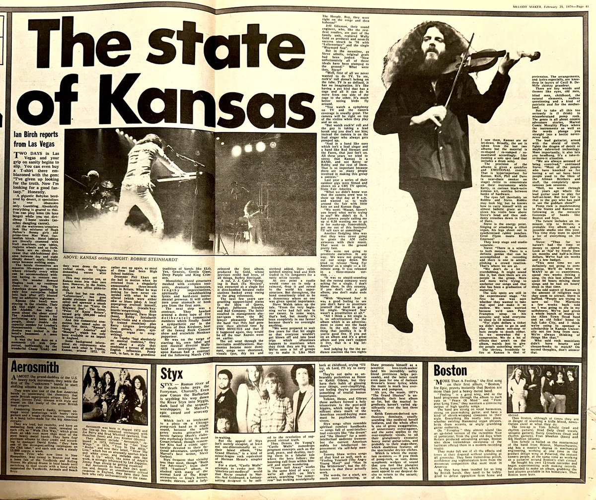 ZoundsAbound's tweet photo. Melody Maker steps a little out of its lane with a feature by Chris Welch on the current wave of credible Heavy Rock acts making a lot of noise in the US

Featuring @aerosmith #Boston @cheaptrick @kcreospeedwagon @KansasBand @STYXtheBand &amp; #Starcastle 

Melody Maker Feb 25th 1978 https://t.co/aR68qvesIM