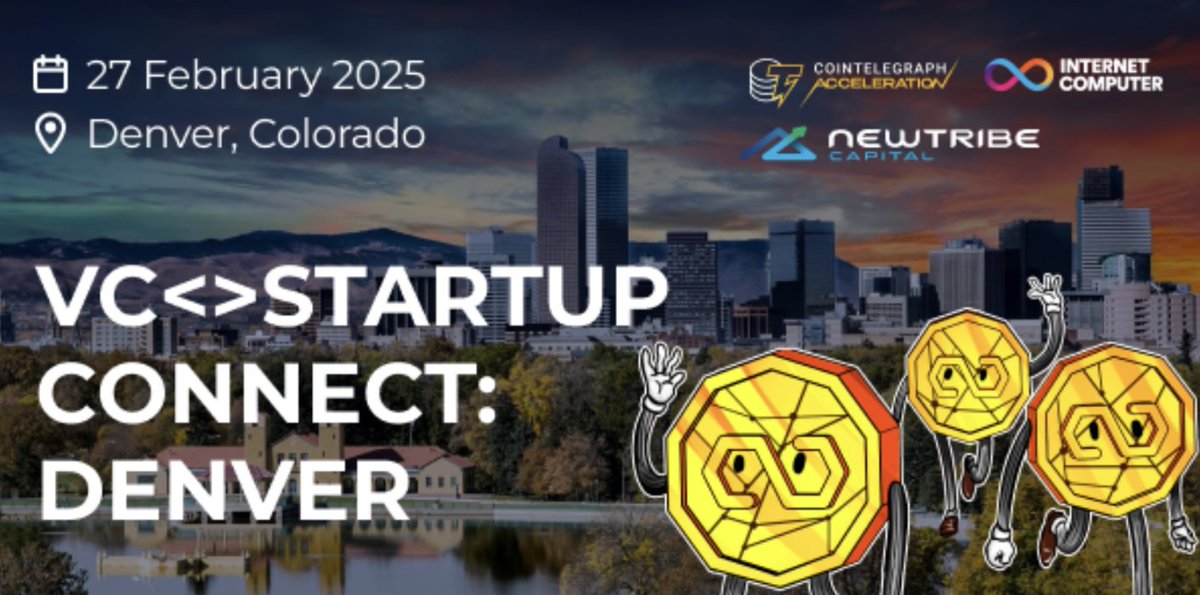 Cointelegraph Accelerator (@cointelegraphac) on Twitter photo The legendary networking event is coming to <a href="/EthereumDenver/">ETHDenver 🏔🦬🦄</a> on 27th of February!
<a href="/CointelegraphAc/">Cointelegraph Accelerator</a> and @DFINITY joined their forces to bring value for the VC’s, infrastructure providers and early-stage startups.
Join us to meet <a href="/CanessaEmilio/">𝘌𝘮𝘪𝘭𝘪𝘰 ∞</a> from @DFINITY, <a href="/MrCartographer_/">Cartographer</a> from The legendary networking event is coming to <a href="/EthereumDenver/">ETHDenver 🏔🦬🦄</a> on 27th of February!
<a href="/CointelegraphAc/">Cointelegraph Accelerator</a> and @DFINITY joined their forces to bring value for the VC’s, infrastructure providers and early-stage startups.
Join us to meet <a href="/CanessaEmilio/">𝘌𝘮𝘪𝘭𝘪𝘰 ∞</a> from @DFINITY, <a href="/MrCartographer_/">Cartographer</a> from