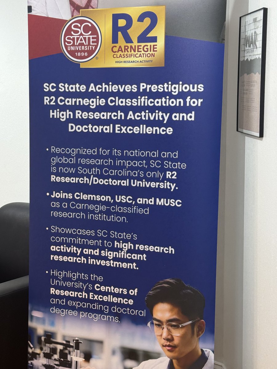 Gov. McMaster speaking today as SC State University achieves prestigious R2 Carnegie Classification for High Research Activity &amp; Doctoral Excellence- SC’s only R2 university. Go Bulldogs! #scabse