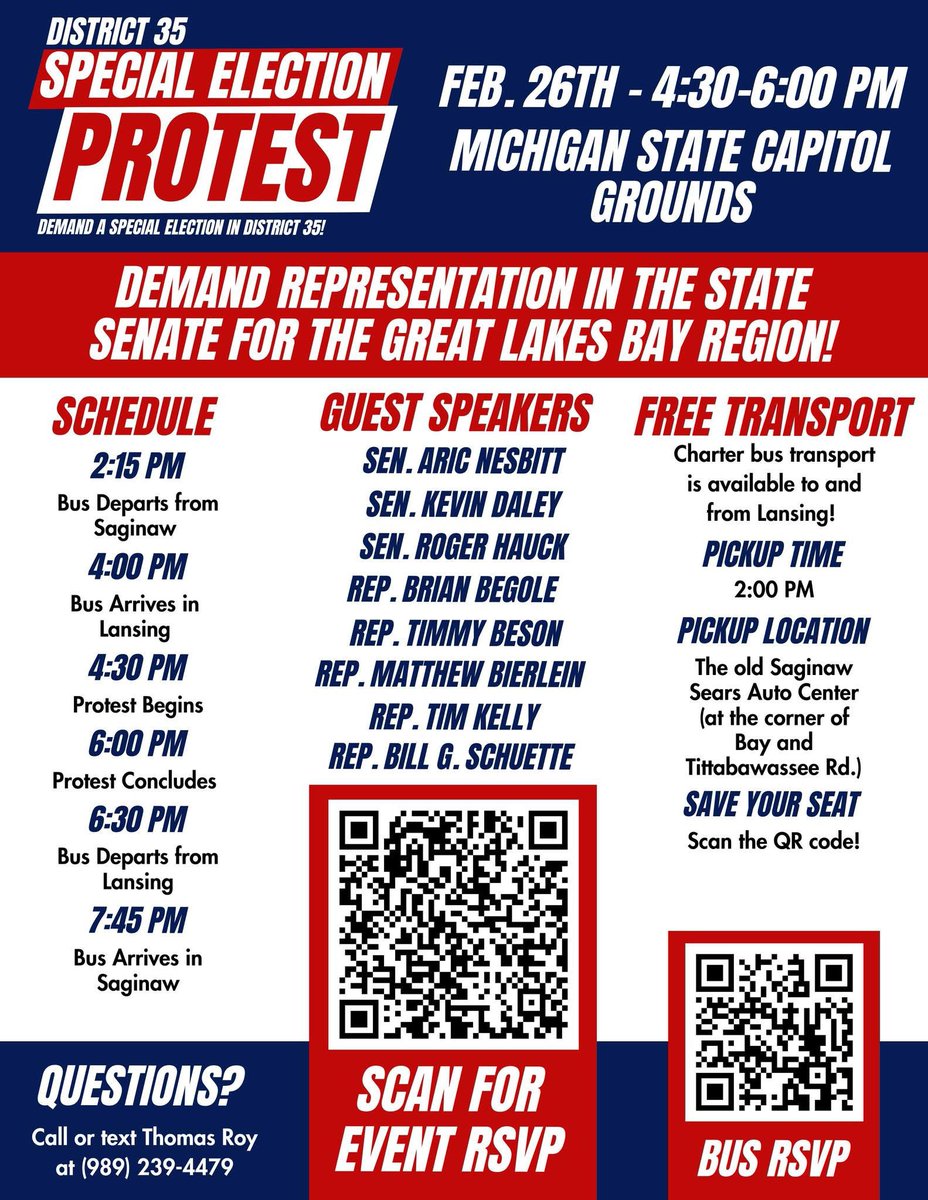 GopMuskegon's tweet photo. As of January 1, 2025, Bay, Midland, and Saginaw Counties no longer have representation in the Michigan State Senate. Kristen McDonald Rivet’s move to Congress has left the 35th District seat vacant—silencing our communities in Lansing. https://t.co/UKa1i7uFZH
