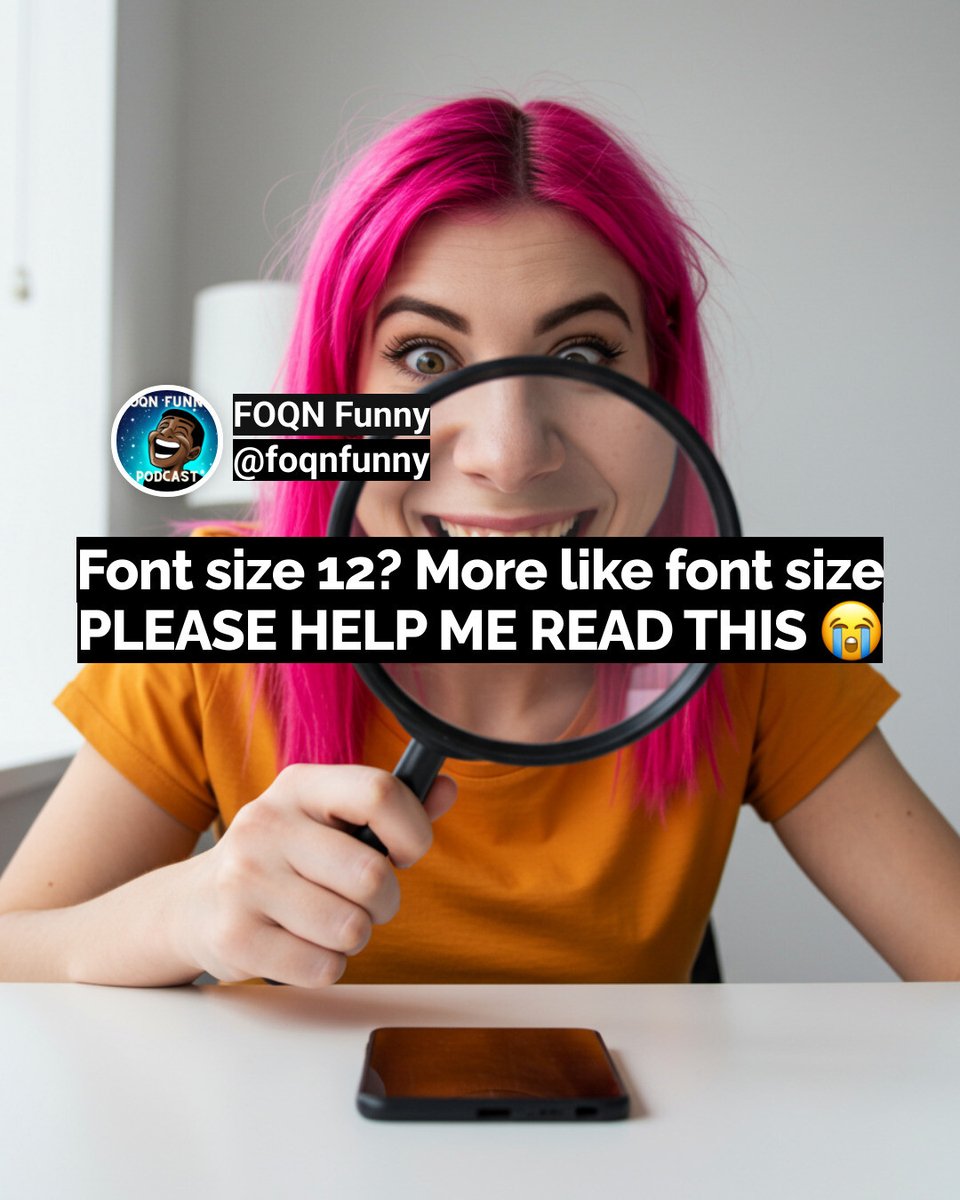 FoqnFunny's tweet image. Aging: When your body becomes a one-man comedy show 🎭 Who else is living the blurry life? 👀😂 Double tap if you&apos;ve ever made the font so big you could read it from space! 🚀 #AgingHumor #EyesightFails #FoqnFunny