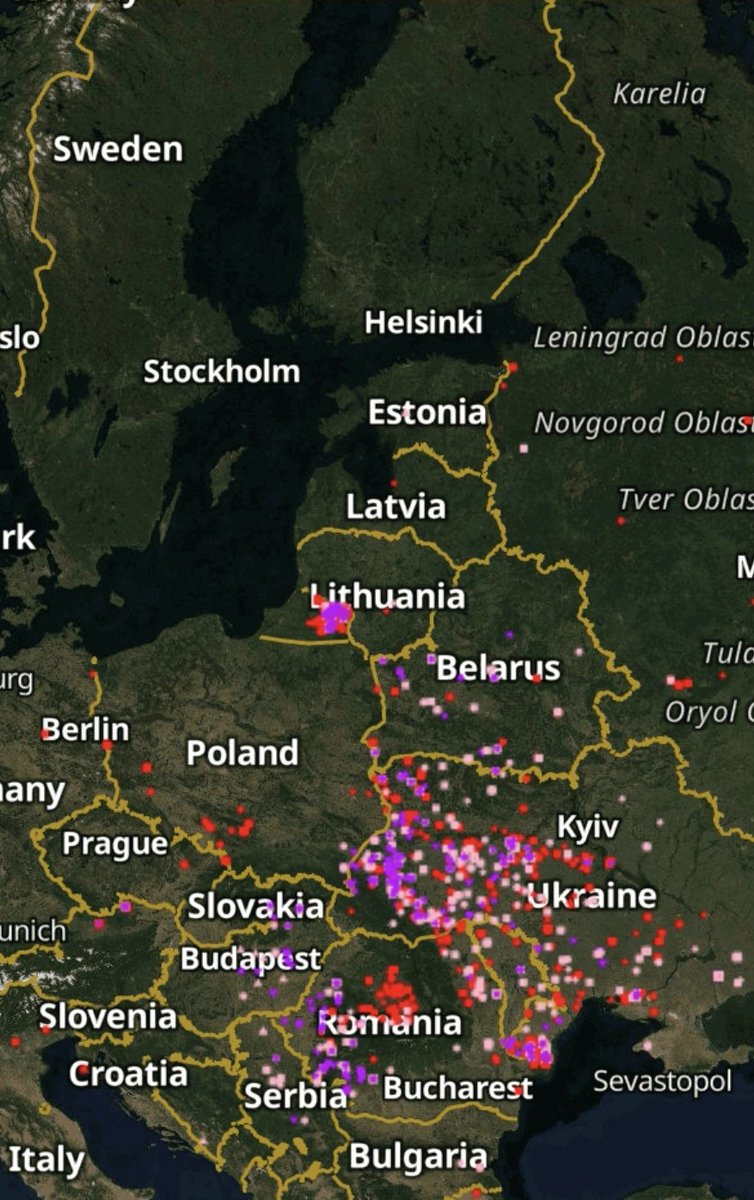 Viime aikoina on ollut "kevään" tuoksua ilmassa ilmavirtauksen käydessä etelästä. Kuvassa 1 vrk:n satelliittien havaitsemat kuumat kohteet. Itä-Euroopassa kulotuskausi jo täydessä vauhdissa.  forest-fire.emergency.copernicus.eu/apps/effis_cur…