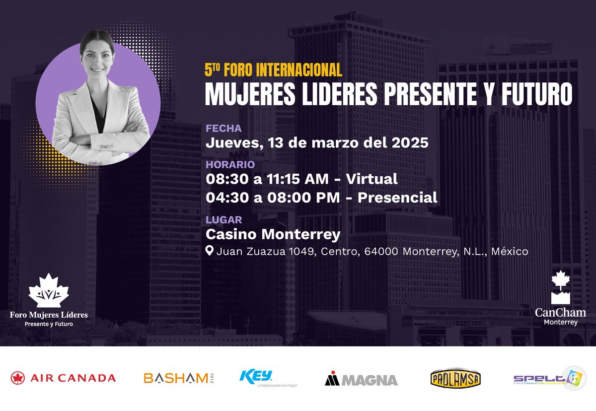 📢 ¡Se viene un evento imperdible! Líderes de hoy y mañana se reunirán en la quinta edición del Foro Internacional Mujeres Líderes Presente y Futuro. ¿Lista(o) para inspirarte?

Inscríbete gratis aquí:
forms.gle/qMwzNF9EbUgNtm…

#LiderazgoDelFuturo #ForoLideres