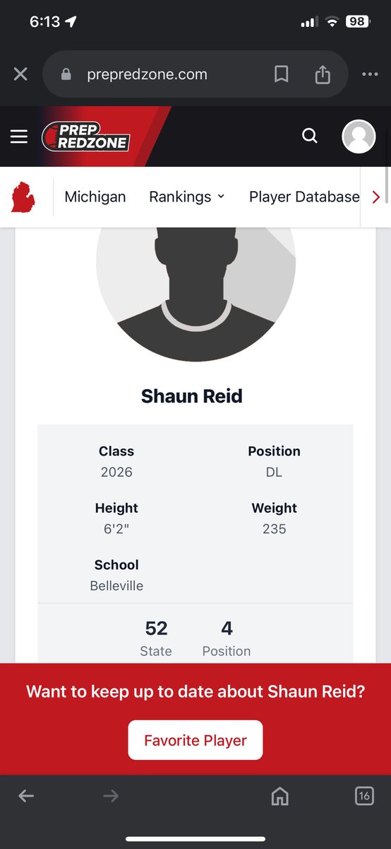 Shaun Reid (@bigshaun1108) on Twitter photo I want to say thank you to <a href="/PrepRedzoneMI/">Prep Redzone Michigan</a> for ranking me #52 in the state and #4 for my position #AGTG
<a href="/BellevilleFB/">Belleville Football</a> <a href="/AllenTrieu/">Allen Trieu</a> <a href="/TheD_Zone/">The D Zone</a> <a href="/MIexposure/">Michigan Exposure</a> I want to say thank you to <a href="/PrepRedzoneMI/">Prep Redzone Michigan</a> for ranking me #52 in the state and #4 for my position #AGTG
<a href="/BellevilleFB/">Belleville Football</a> <a href="/AllenTrieu/">Allen Trieu</a> <a href="/TheD_Zone/">The D Zone</a> <a href="/MIexposure/">Michigan Exposure</a>