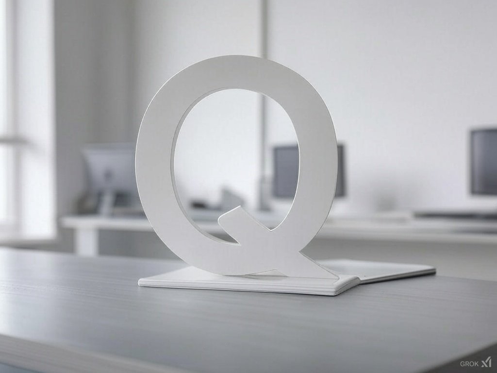 It wasn't easy for Grok to understand how to render the letter "Q". After several mistakes, giving me Os and Cs, it finally came up with this, a big improvement, improving for each render. This pale office "Q" is special.