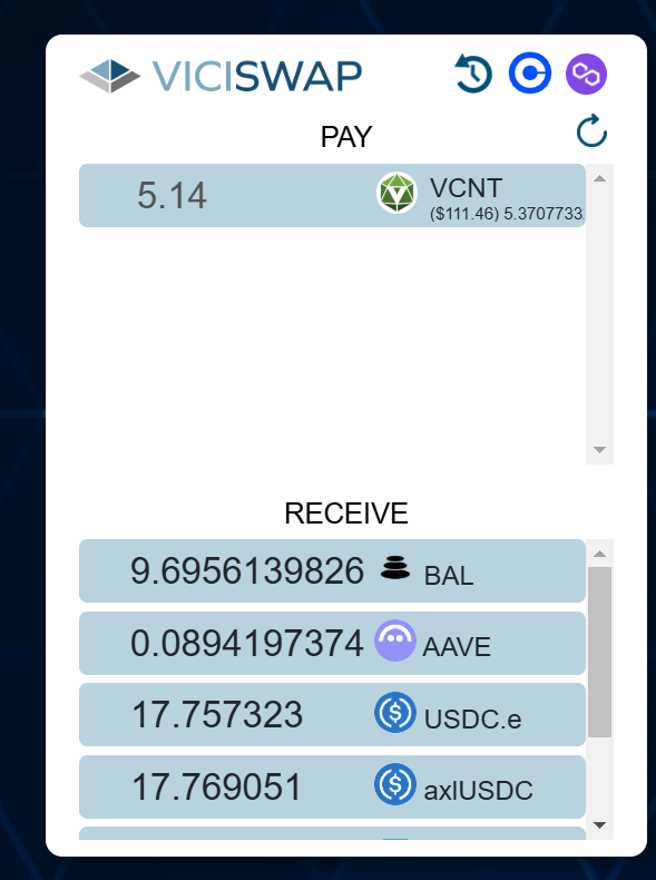 oskadave's tweet photo. I just swapped using Bundle Share on ViciSwap. One link, one approval:  https://t.co/JBI3hd2FDF #VCNT #ViciCoin #ViciSwap #ViciNFT #Crypto https://t.co/ZzWqoOa7Ln