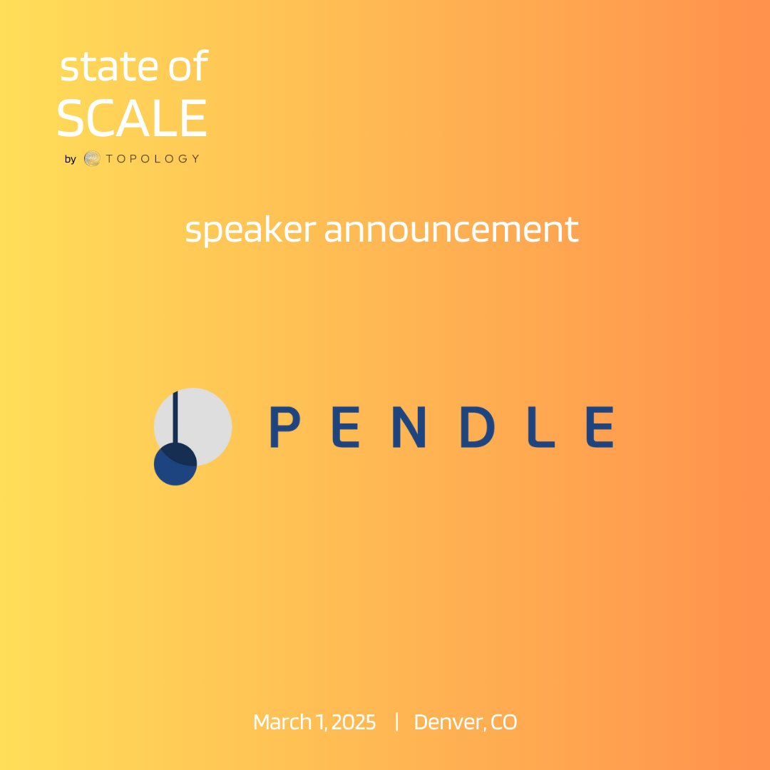 Excited to have <a href="/pendle_fi/">Pendle</a> joining us at State of Scale <a href="/EthereumDenver/">ETHDenver 🏔🦬🦄</a>! RSVP now lu.ma/7ueti2gr

March 1st from 10 AM to 4 PM

#StateOfScale #ETHDenver2024