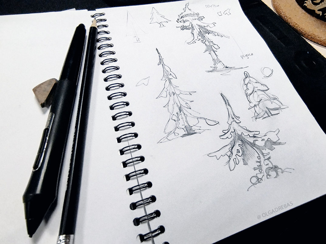 drawing trees, thinking about composition