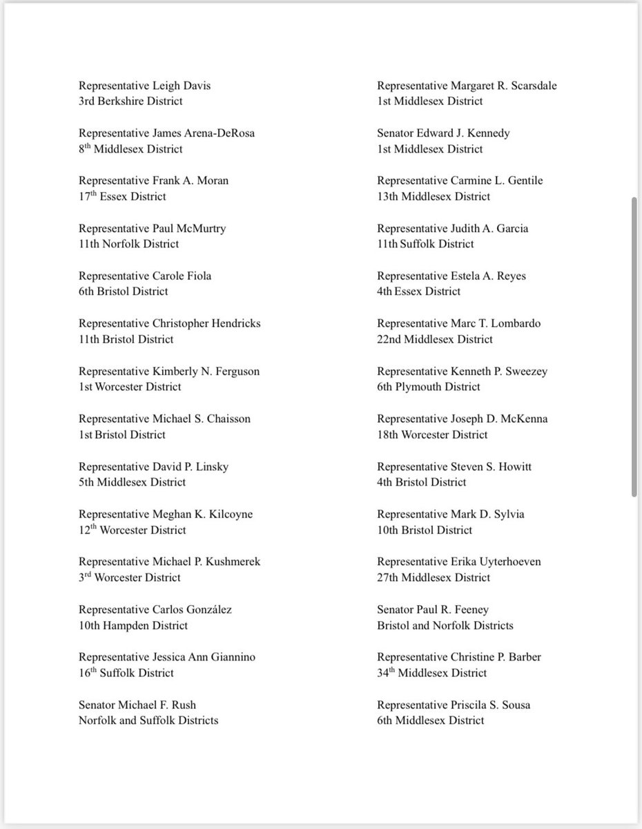 Happy to join many of my colleagues to send a bipartisan letter to the Attorney General requesting her assistance urging the Department of Public Utilities to bring down rates. Families are on the edge with rising costs and we need some common sense relief for ratepayers.
