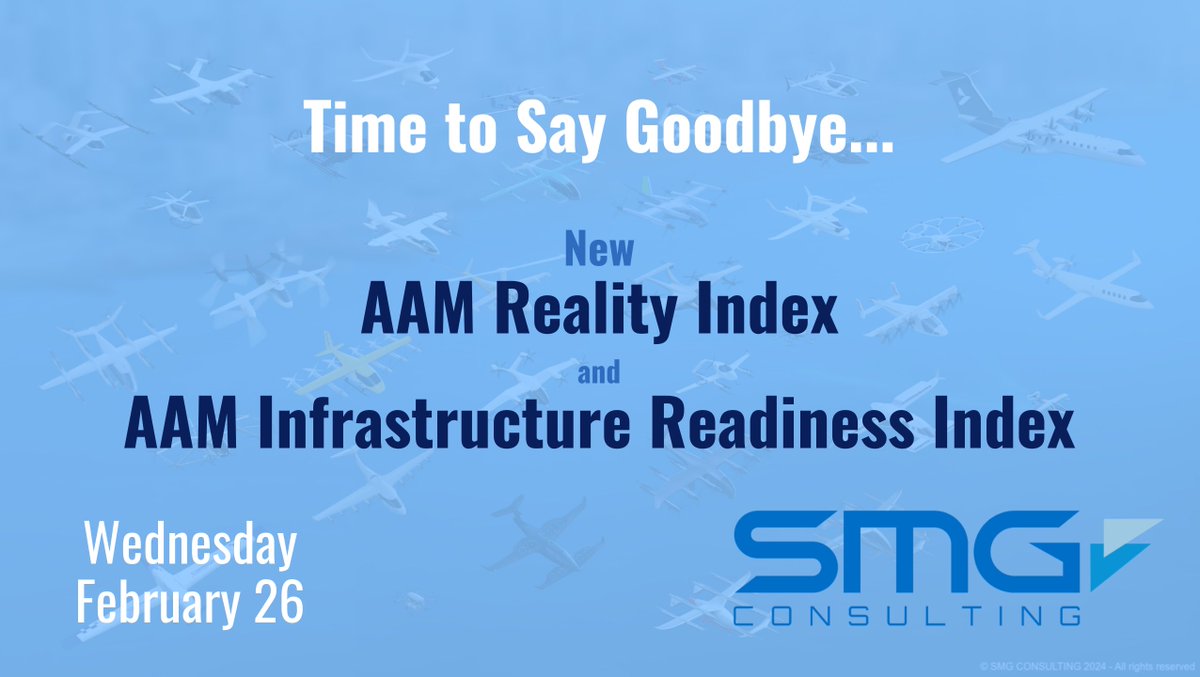 New indexes coming tomorrow.
On the vehicle side a few goodbyes...

#aam #evtol #uam #airtaxi