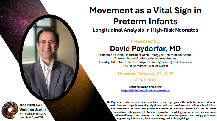 Join NeoMIND-AI on Thursday Feb 27 at 3pEST to hear from Dr. Paydarfar about his work with movement in infants. 

uwmadison.webex.com/uwmadison/j.ph…