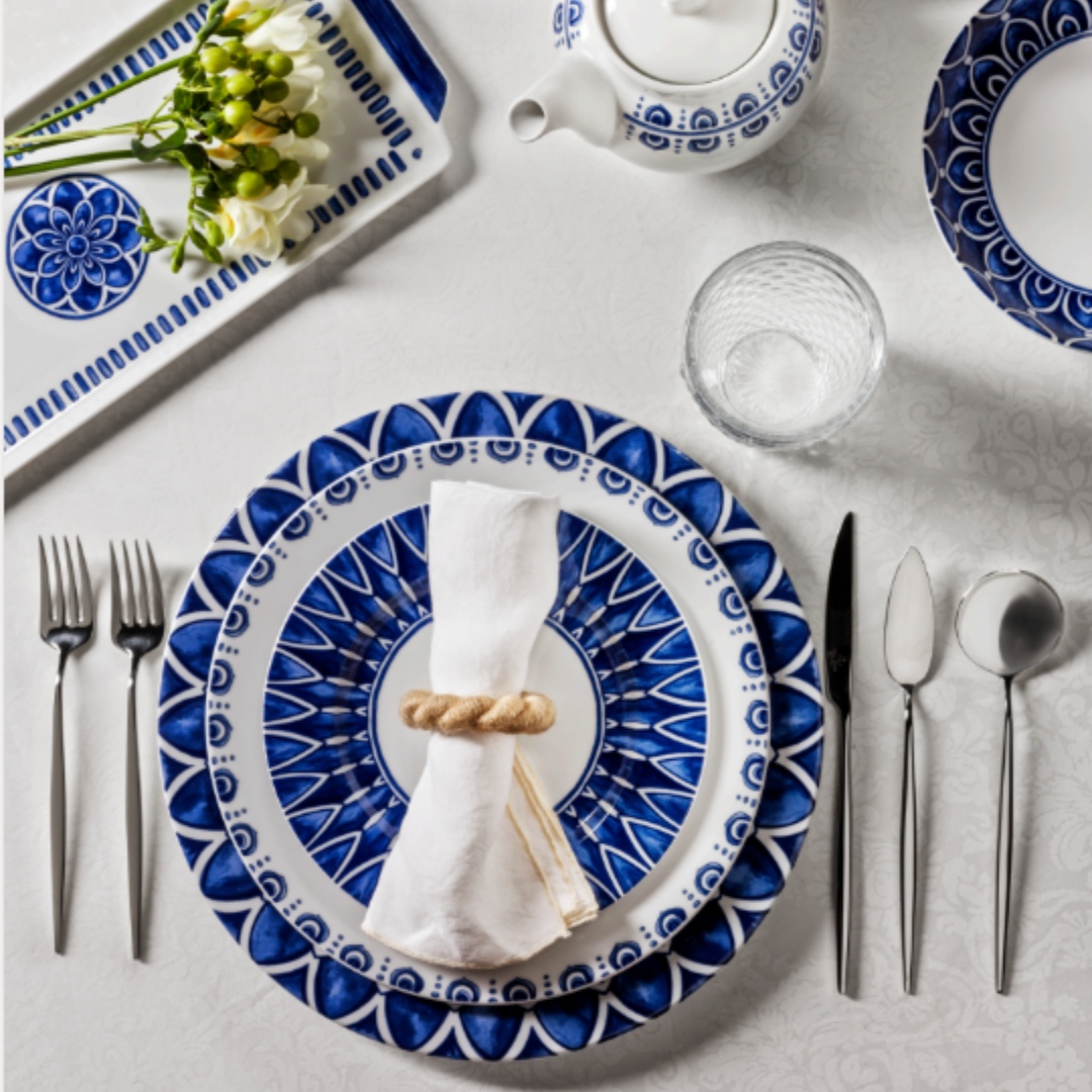 NewGenReps's tweet photo. Azure A Tribute to Portuguese Heritage 💙✨

Inspired by traditional Portuguese tiles, the Azure collection reinterprets classic motifs with a contemporary touch. The deep ultramarine blue—reminiscent of prized lapis lazuli—elevates each piece, evoking the essence of Mediterra... https://t.co/XrHYStgIsW