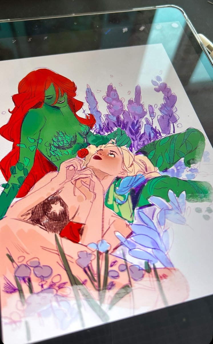 FabianaMascolo's tweet image. Exploring compositions for an #Harlivy commission! 🌹♠️