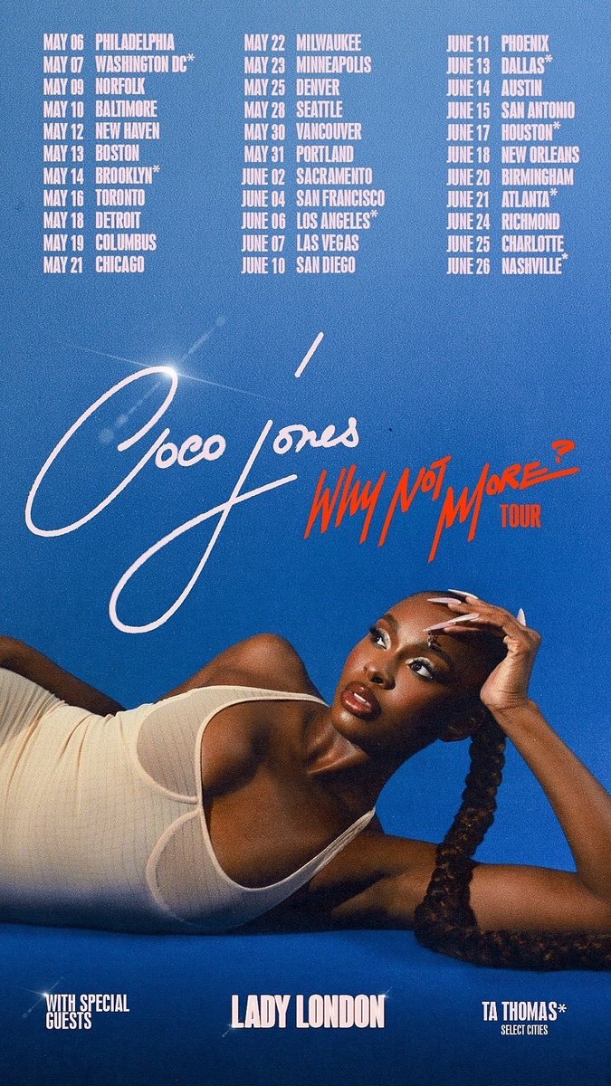 Coco Jones announced her Why Not More? North American Tour ✨