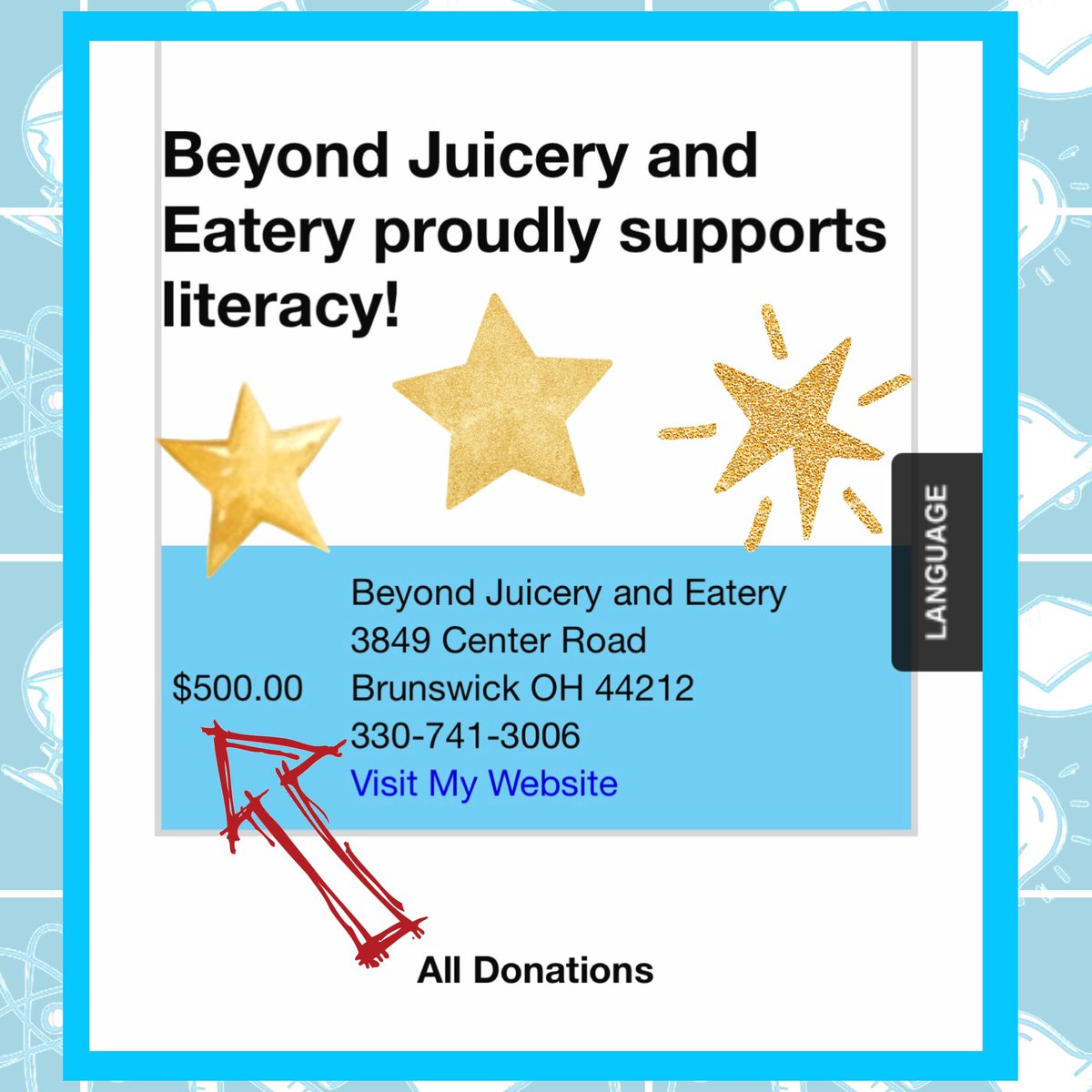 Mrs. Jackson (@readingroomfun) on Twitter photo A heartfelt “THANK YOU” goes out to <a href="/Beyond_Juice/">Beyond Juicery + Eatery</a> in Brunswick for their generous donation to <a href="/BCSDKidder/">Kidder Elementary</a>’s Read-a-Thon of $500!!!!!!!!!! Thank you for supporting literacy in our schools! <a href="/BrunswickCSD/">BrunswickCitySchools</a> A heartfelt “THANK YOU” goes out to <a href="/Beyond_Juice/">Beyond Juicery + Eatery</a> in Brunswick for their generous donation to <a href="/BCSDKidder/">Kidder Elementary</a>’s Read-a-Thon of $500!!!!!!!!!! Thank you for supporting literacy in our schools! <a href="/BrunswickCSD/">BrunswickCitySchools</a>