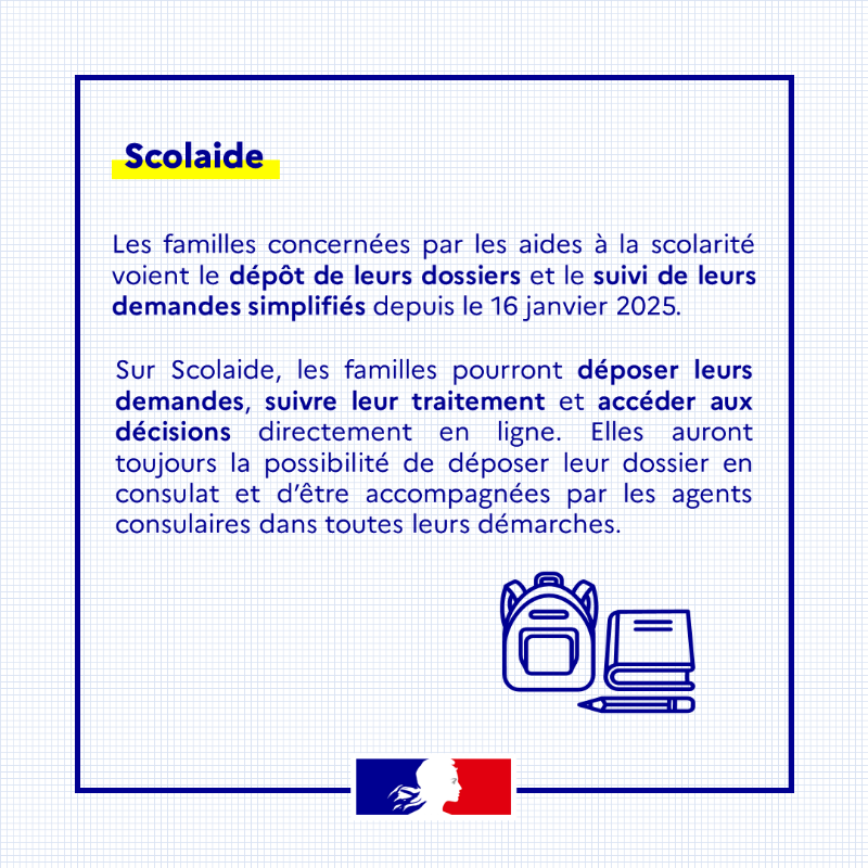 FranceauMali's tweet photo. Qu'est-ce qui change pour vous en 2025 ?

👶🏾 Réponse rapide et accompagnement en amont de vos démarches à l'étranger
🎓 Dépôt, suivi et gestion des aides à la scolarité simplifiés

⬇️ En savoir plus