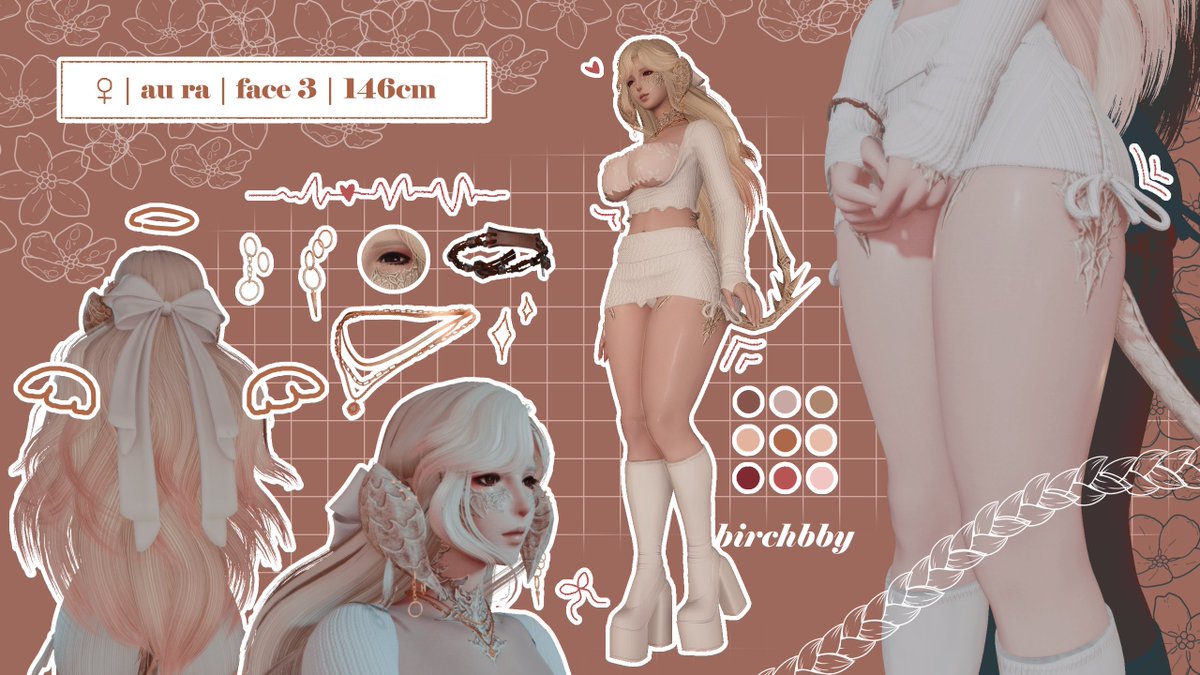birchbby's tweet image. patch day so i&apos;m posting this one finally - girlypop face 3 au ra &amp;lt;3