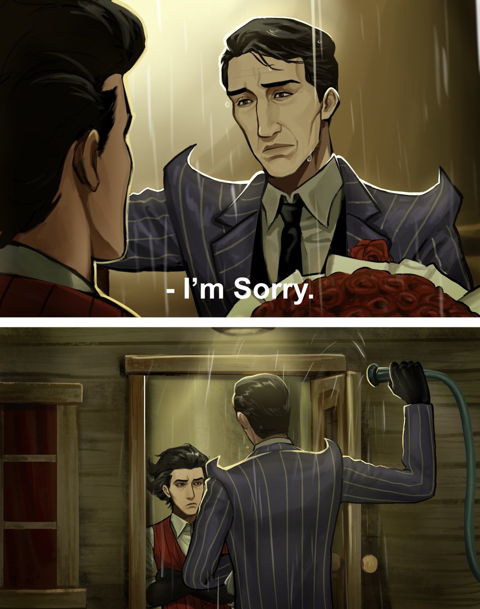 SomDoay's tweet photo. I read a fanfic where Maxwell went to apologizes to Wilson. And it reminded me of this meme. So I draw it lol

#maxwil https://t.co/Waznsx9hTq
