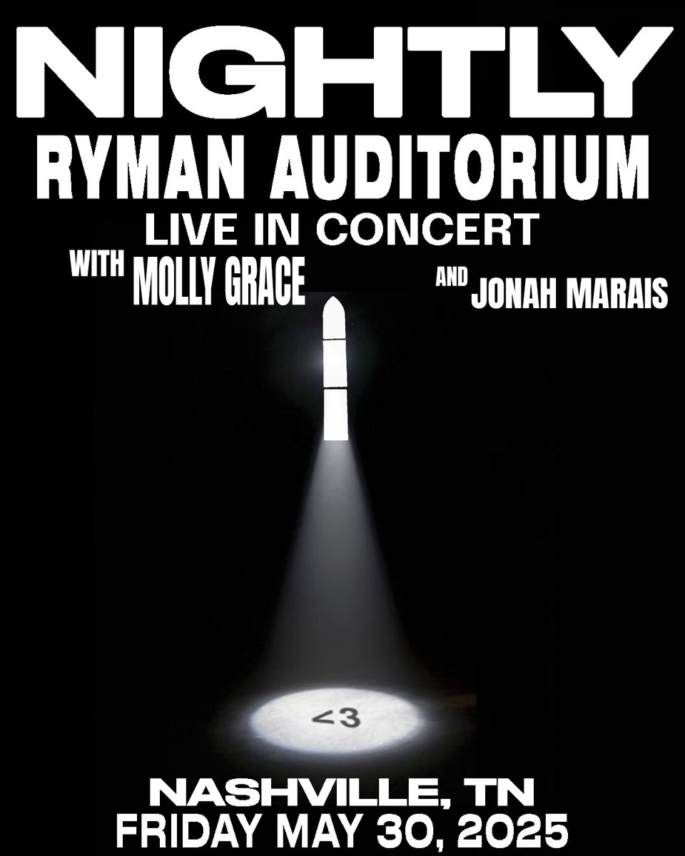 NIGHTLY (@nightly) on Twitter photo 37 more days until tour, new date added and welcoming Molly Grace and <a href="/JonahMarais/">Jonah Marais</a> on <a href="/theryman/">Ryman Auditorium</a> <3 37 more days until tour, new date added and welcoming Molly Grace and <a href="/JonahMarais/">Jonah Marais</a> on <a href="/theryman/">Ryman Auditorium</a> <3