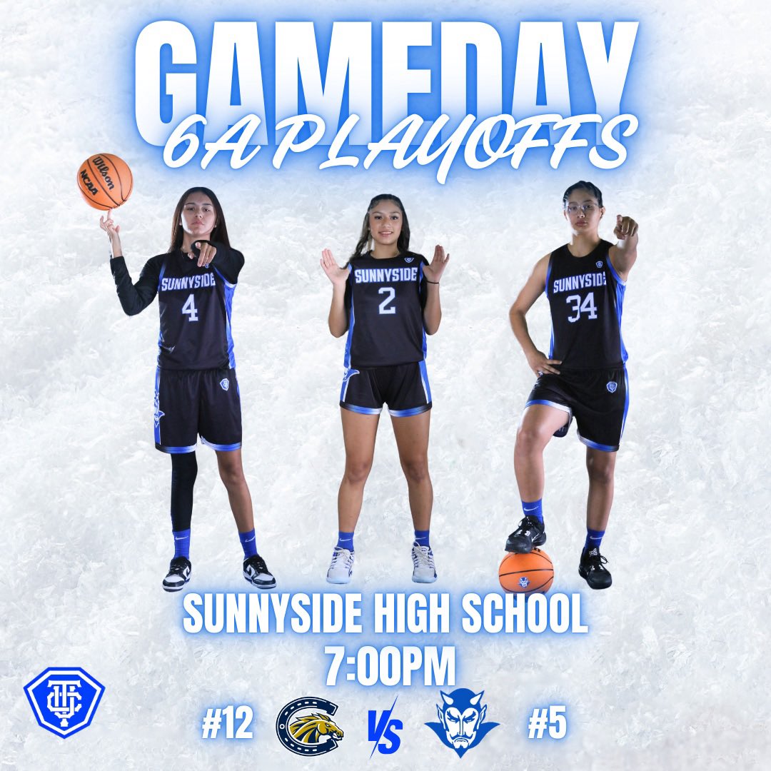 🚨6A Playoffs (Round 1)
📅Thursday, 2/27
⌚️7:00p
🏀vs #12 Casteel HS
📍AT Sunnyside HS
😈🆚🐴
🎟️Gofan.co

#WeAreSunnyside #Southside #BTB #ForksUp🔱 #Undrstmtd