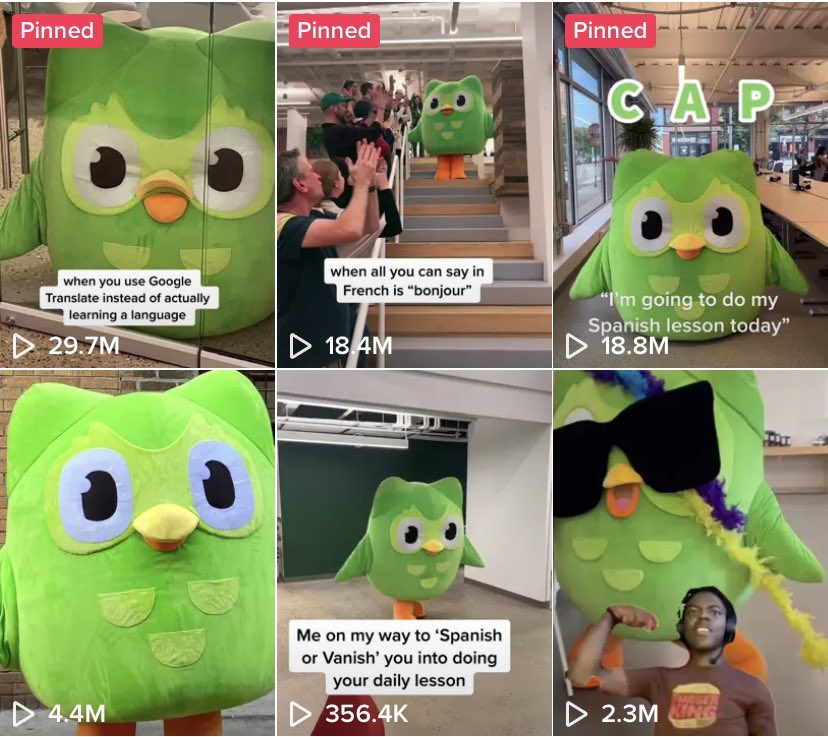 kellenpesnell's tweet photo. Duolingo, an app devoted to assisting people learning languages, developed a large social media following. Instead of just promoting the app and its content, Duolingo has turned its mascot into a recognizable social media personality to increase their engagement and popularity. https://t.co/GNpkxEIV3q
