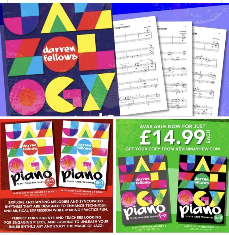 DFellowsMusic's tweet photo. Jazzology is an exciting new series of authentic jazz piano pieces published by Kevin Mayhew Ltd. This series of books are a terrific introduction to jazz and perfect in the piano students (and teachers!) library. Available to purchase now! https://t.co/C6xgnMDh3F