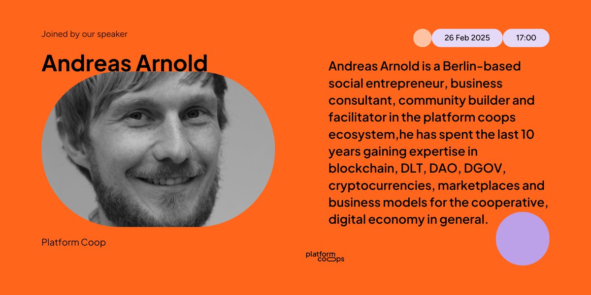 Platform Coops eG (@platformcoopde) on Twitter photo 🤗 Join us tomorrow, alongside <a href="/sharingandreas/">Andreas Arnold</a>, to discuss how we can harness the power of Tokenomics for the public good
👉🏼 Save your spot for our Community Call here: shorturl.at/NmMGM
#Tokenomics #PlatformCoops 🤗 Join us tomorrow, alongside <a href="/sharingandreas/">Andreas Arnold</a>, to discuss how we can harness the power of Tokenomics for the public good
👉🏼 Save your spot for our Community Call here: shorturl.at/NmMGM
#Tokenomics #PlatformCoops