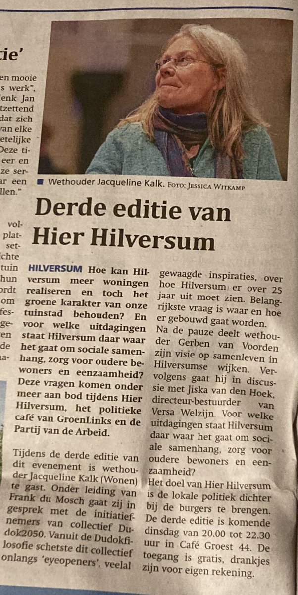 Hilversum gaat vanavond  praten over de uitdagingen voor sociaal, wel-zijn, verbindingen, veilig en samenhang  #versawelzijn in de haarvaten  van buurtjes en straten met ❣️ en ziel &amp; zaligheid  #succes !