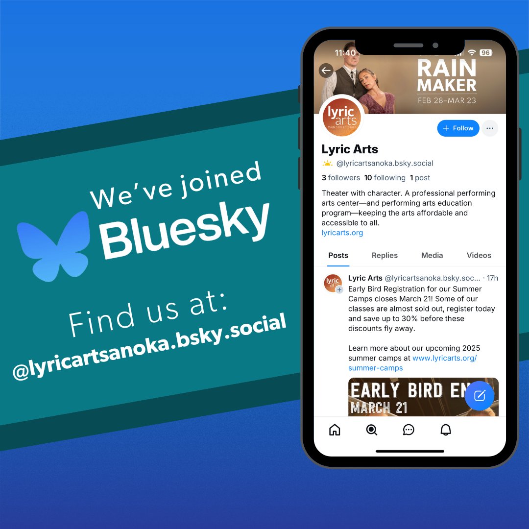 We’ve now joined BlueSky! Find us and give us a follow at @lyricartsanoka.bsky.social 🦋

bsky.app/profile/lyrica…