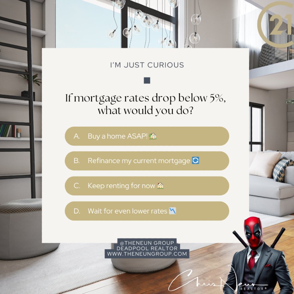 NeunChris's tweet photo. 'I'm just curious' - what are your thoughts?

#deadpoolrealtor #theneungroup #century21altonclark #Poll #RealEstatePool #C21ACChallenge 
@C21AltonClark https://t.co/ONOQeOUmdp