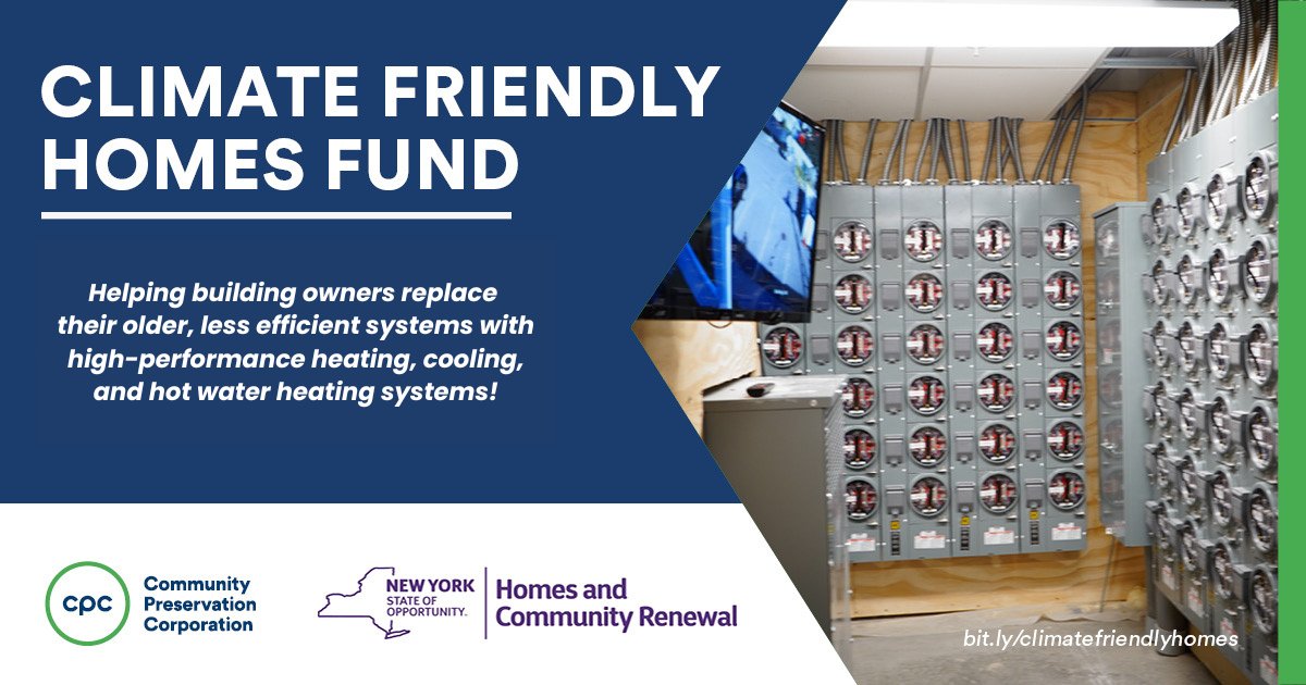 communityp's tweet photo. ✨Exciting news!✨ The Climate Friendly Homes Fund (#CFHF), our partnership with @NYSHCR to help finance electrification across NY, has expanded eligibility to buildings with up to 150 units across New York State. Learn more & apply today: https://t.co/SIYrLoxeCY https://t.co/adVN4gh6vt