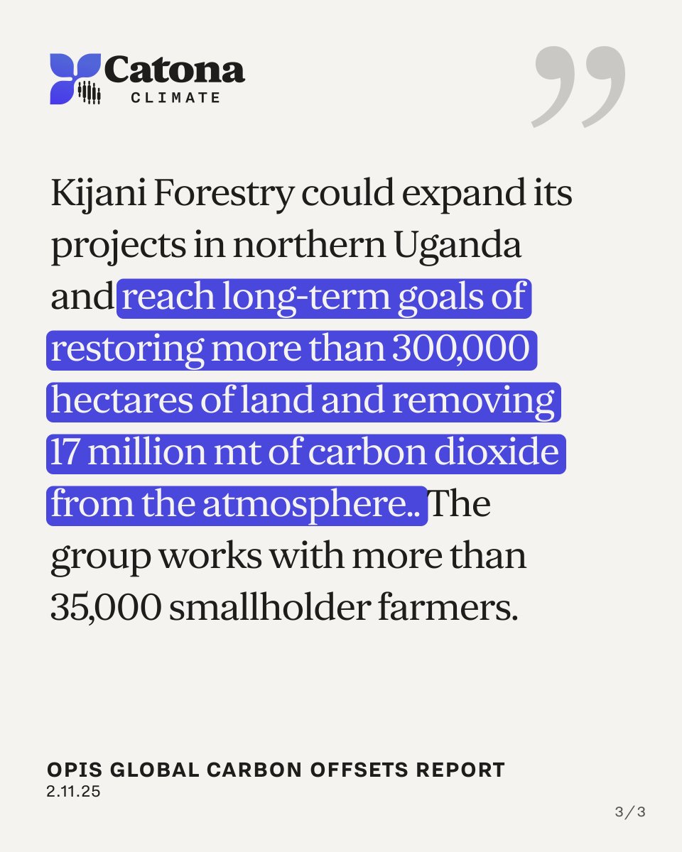 OPIS highlighted our partnership with @KijaniForestry. The project helps local farmers implement improved land use practices &amp; sustainable woodlot management systems — removing carbon while providing benefits to the environment &amp; new income streams for farmers.