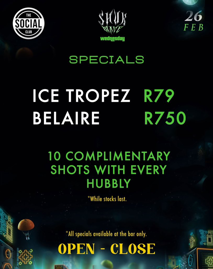 TSC_hatfield's tweet photo. The party Wave starts on Wednesday at TSC 
Shukwave Wednesdays has you covered 

SPECIALS • WAVEY LINEUP https://t.co/gkWy0IOdQD