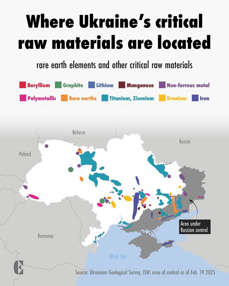 💎 Where Ukraine's critical raw minerals are located.
