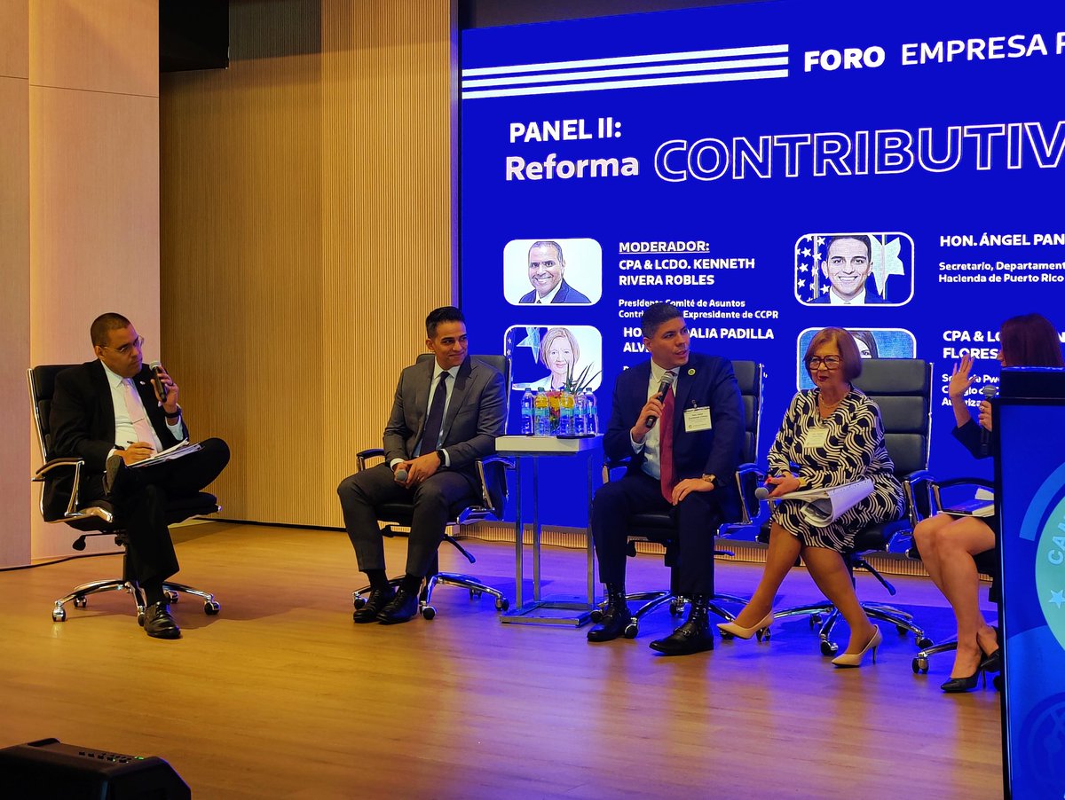 Departamento de Hacienda (@dptohacienda) on Twitter photo El secretario Ángel L. Pantoja Rodríguez  participó hoy en el Panel Reforma Contributiva durante el Foro Empresa Privada y Gobierno de la <a href="/CamaraPR/">Cámara de Comercio de Puerto Rico</a>.  Abordó temas como la congelación del Impuesto al Inventario y la unificación y simplificación del Sistema Contributivo. El secretario Ángel L. Pantoja Rodríguez  participó hoy en el Panel Reforma Contributiva durante el Foro Empresa Privada y Gobierno de la <a href="/CamaraPR/">Cámara de Comercio de Puerto Rico</a>.  Abordó temas como la congelación del Impuesto al Inventario y la unificación y simplificación del Sistema Contributivo.