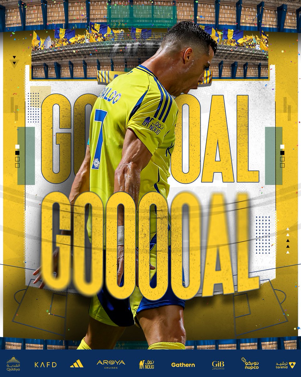 AlNassrFC_EN's tweet photo. ⚽️ || GOOOOOAAAAL! 🤩🐐
Ronaldo scores the first goal 48’ for @AlNassrFC 
#AlNassr 1:0 #AlWehda https://t.co/E16ua118vh