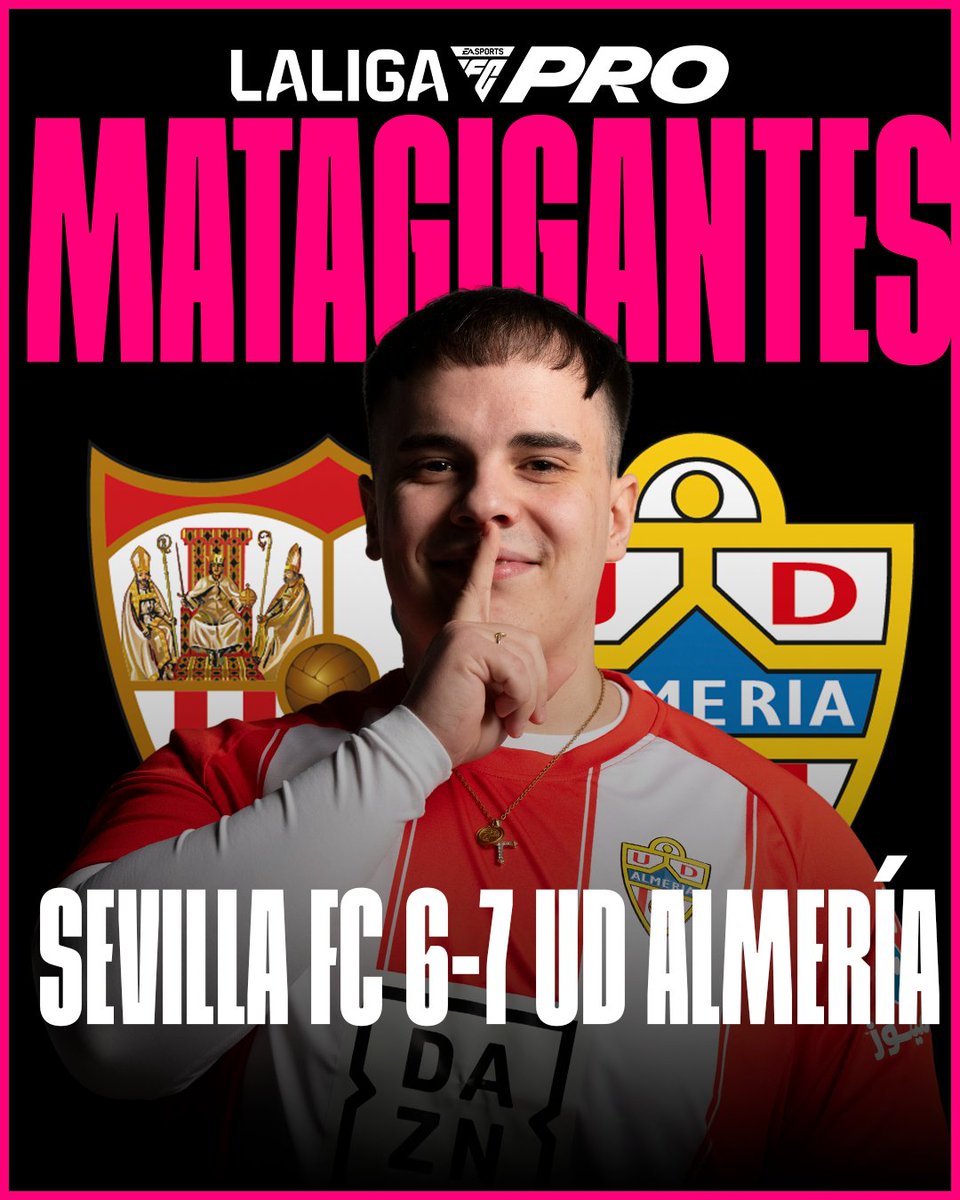 MATAGIGANTES 🔪

El rookie de la <a href="/U_D_Almeria/">UD Almería</a>, <a href="/daayu_44/">Dani</a>, le quita el invicto al vigente campeón y favorito para revalidar el título <a href="/Nicolas99fc/">nicolas99fc</a> 😱

#LALIGAFCPro #FC25