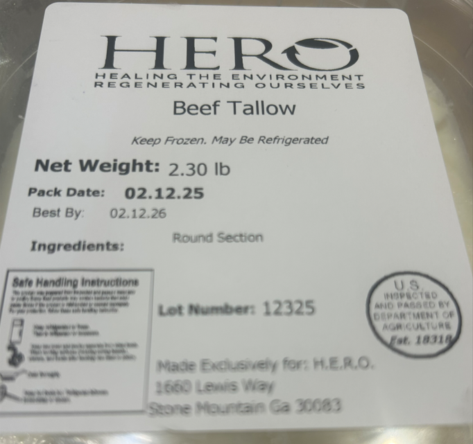 No more cooking with seed oils. Check out our grass-fed, regenerative/sustainable farm-produced beef tallow.
IYKYK.
If you're in Atlanta &amp; want to ditch cooking w seed oils, find us here: herofarmed.com
We use nearly every bit of the cow, down to the beef tallow.