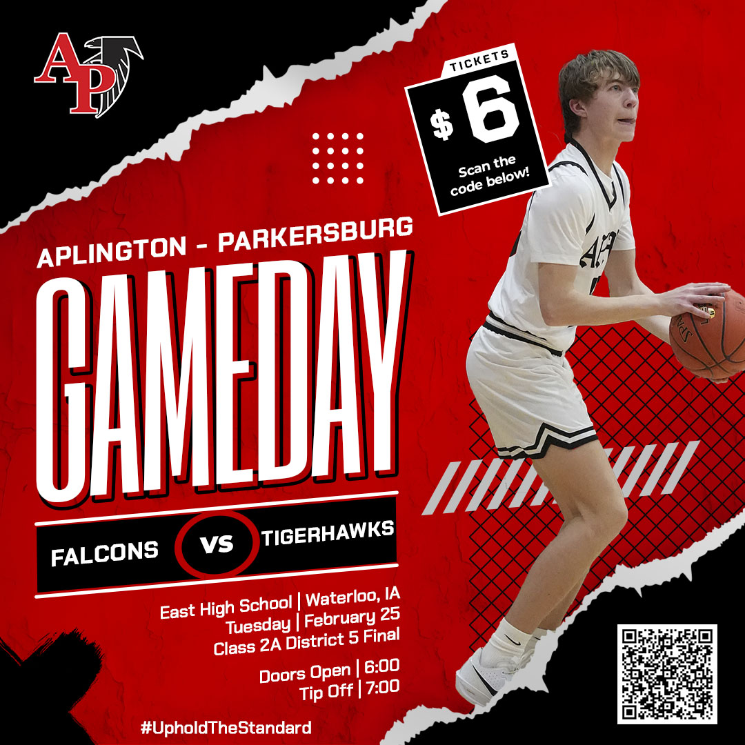 A district title is on the line tonight against a very good North Fayette Valley squad. Let's pack our side of the gym!

East High has asked fans to use door #8 at the back of the building due to other events tonight

📻 104.9 KLMJ (@radioonthego)
📺 Falcon Activities Network