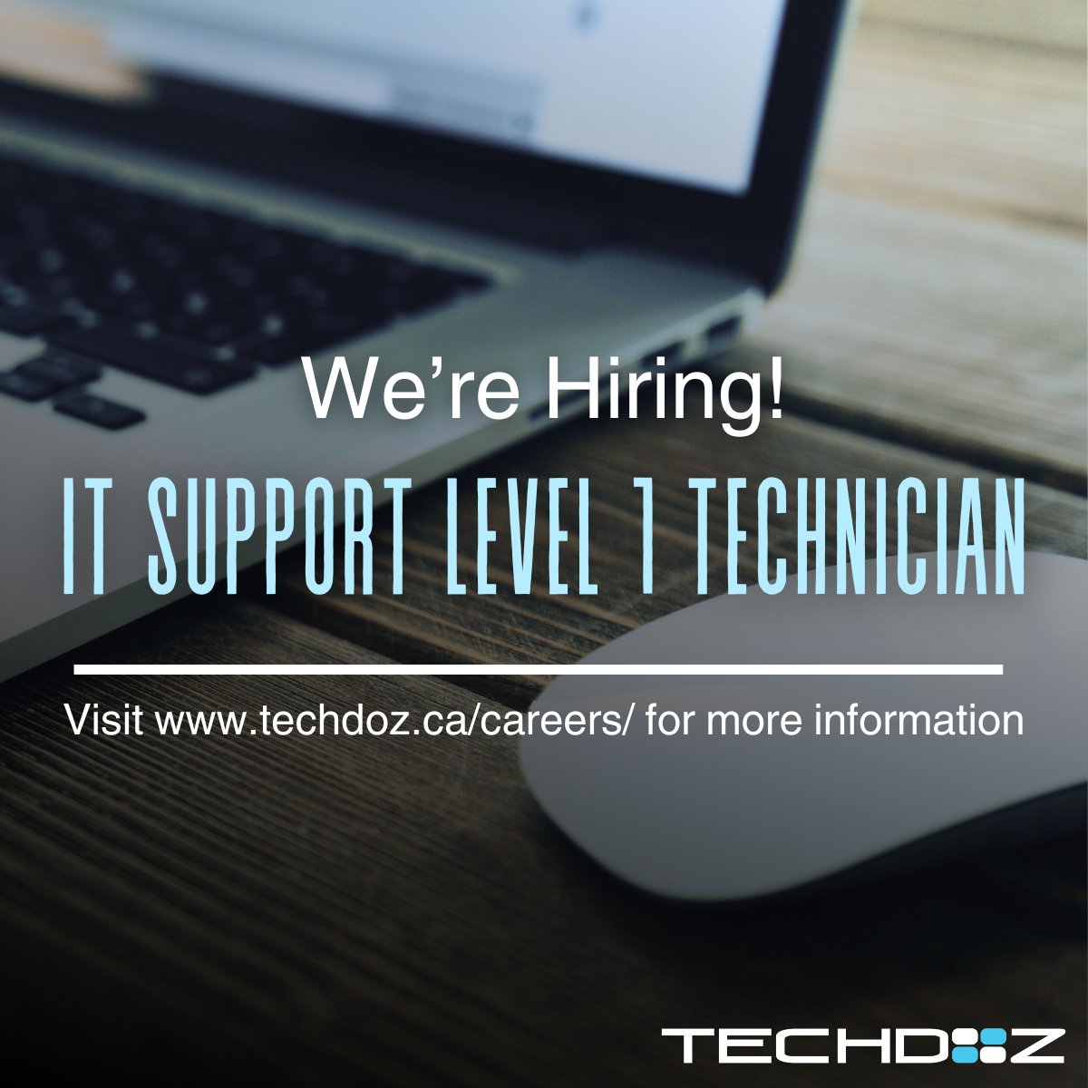Techdoz's tweet image. We are currently hiring a Field Technician and LV1 IT Support Technician at Techdoz.

We are proud to foster an environment of collaboration and creativity. If you have experience in IT Support or structured cabling, fill out the form on our website to apply!