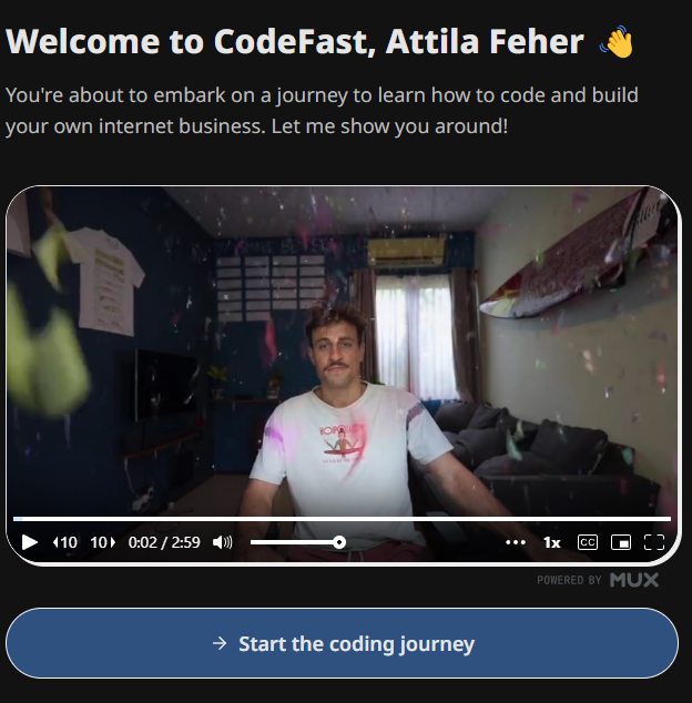 attilabuild's tweet image. just bought marc lous course, codefast. time to lock in. #marclou #codefast