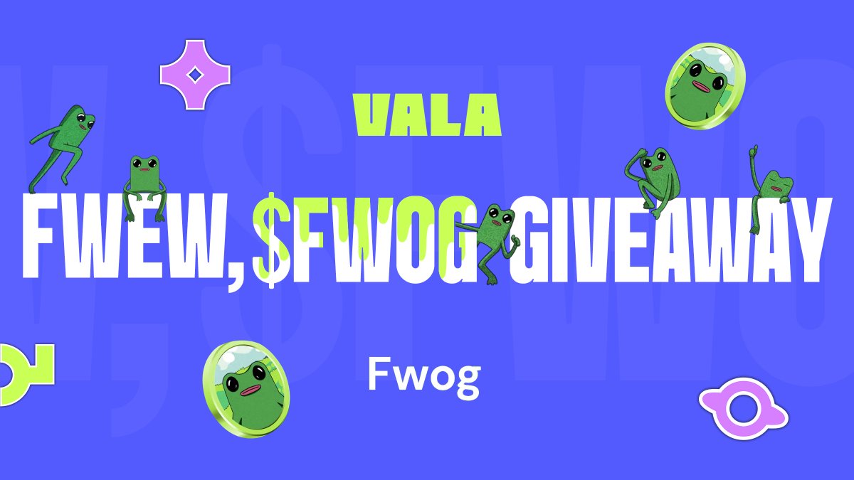 Fwew, want to win some $FWOG? 🐸

We are teaming up with <a href="/itsafwog/">fwog</a> to give away $2,000 in $FWOG to 3 Winners 👽

🏆 3 Ways to Win:
1️⃣ Repost your VALA content on X using screen recording (sent to your VALA wallet) → $1000 $FWOG
2️⃣ Like, comment &amp; retweet this post → $500 $FWOG