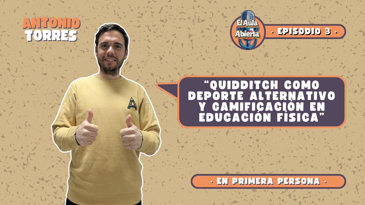 Charla informal con <a href="/antonio_td9/">Antonio Torres Díaz</a>  donde nos explica su proyecto de Gamificación 🎮 en Educación Física 👟para trabajar los deportes alternativos con el Quidditch⚡. 
Además nos cuenta el proyecto de alimentación saludable 🍎 que llevan en su centro.

youtube.com/watch?v=yjOjOT…
