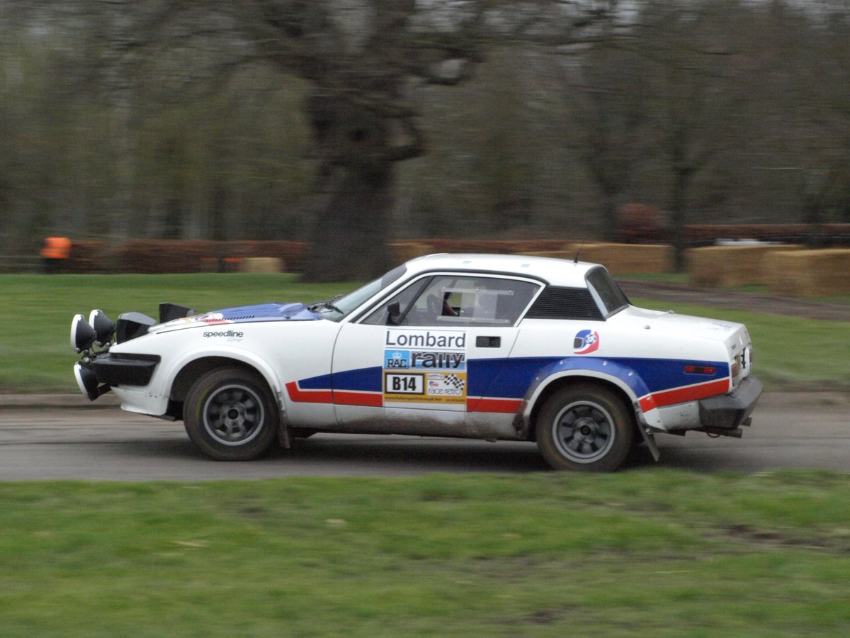 sgh38's tweet image. Triumph TR8 on stage at Race Retro #TR8 #Triumph #RaceRetro #Rally